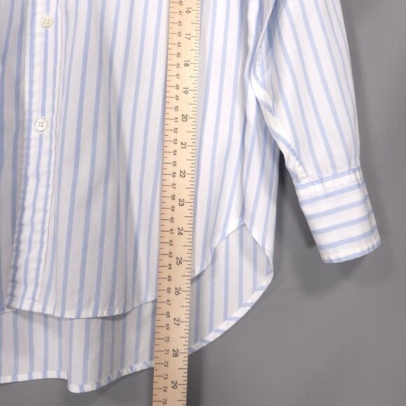 RALPH LAUREN Women's Striped Button Up Shirt Size 8 Cotton Blue White - Picture 6 of 9